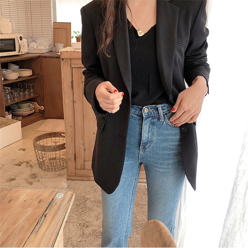 Ladies Casual Blazer Long Sleeve Coat