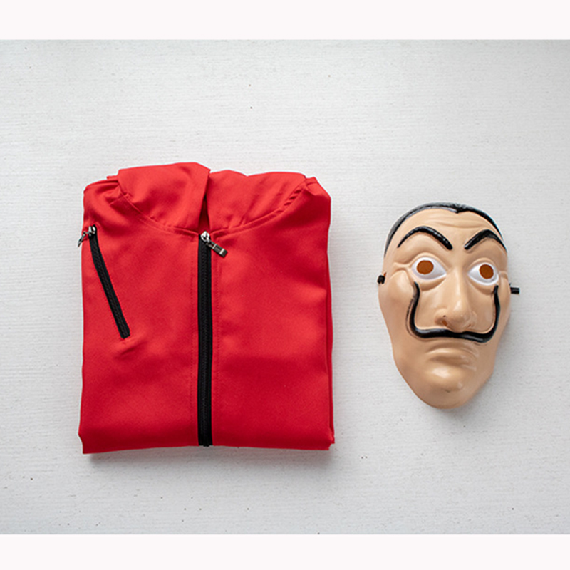 Money Heist Costume Jumpsuit Mask and Glove