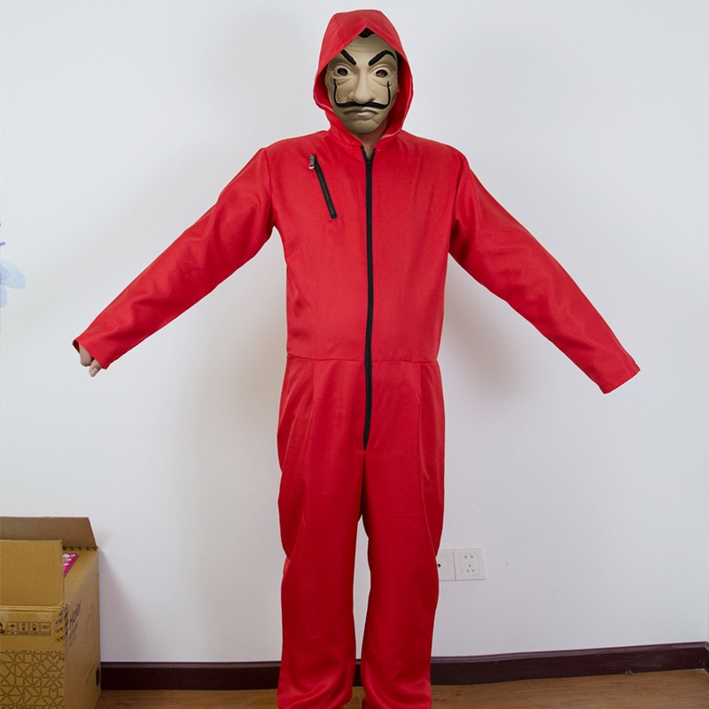 Money Heist Costume Jumpsuit Mask and Glove