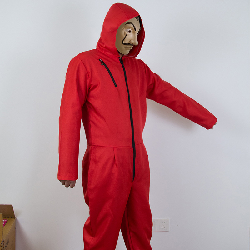 Money Heist Costume Jumpsuit Mask and Glove