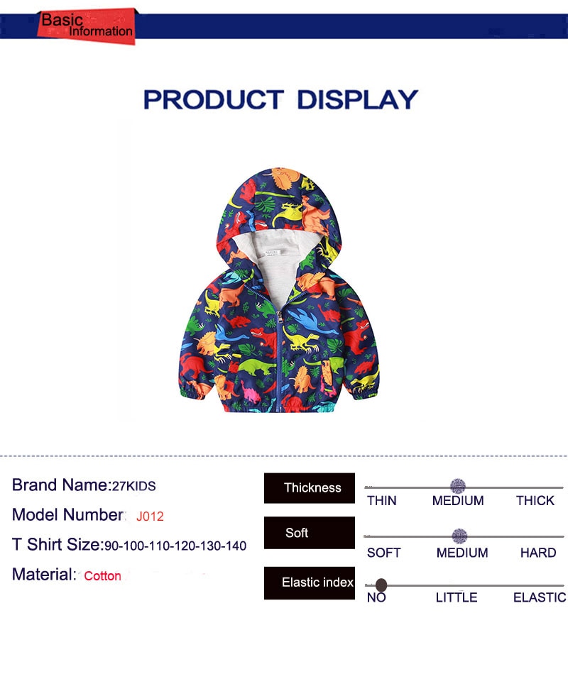 Boys Hooded Jacket Kids Outerwear