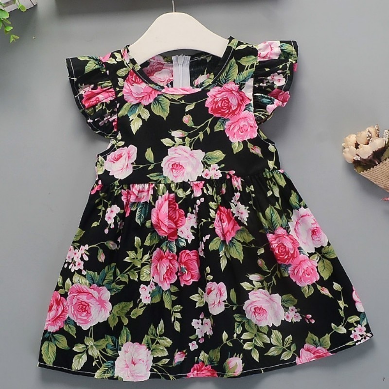 Toddler Floral Dress Cotton Fabric