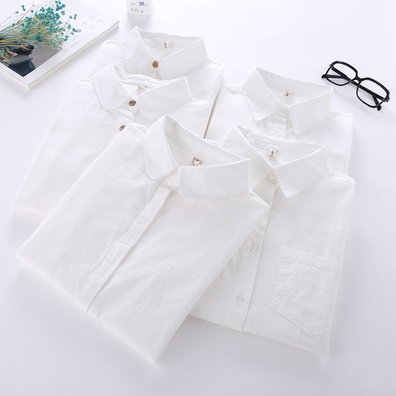 Ladies White Blouse Long Sleeve Blouse