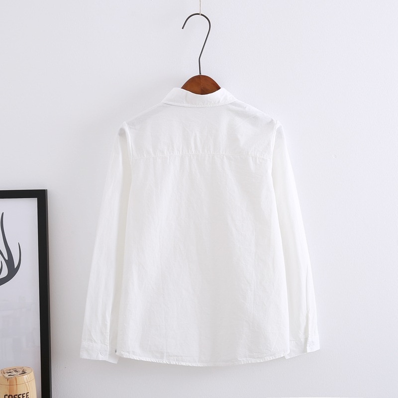 Ladies White Blouse Long Sleeve Blouse