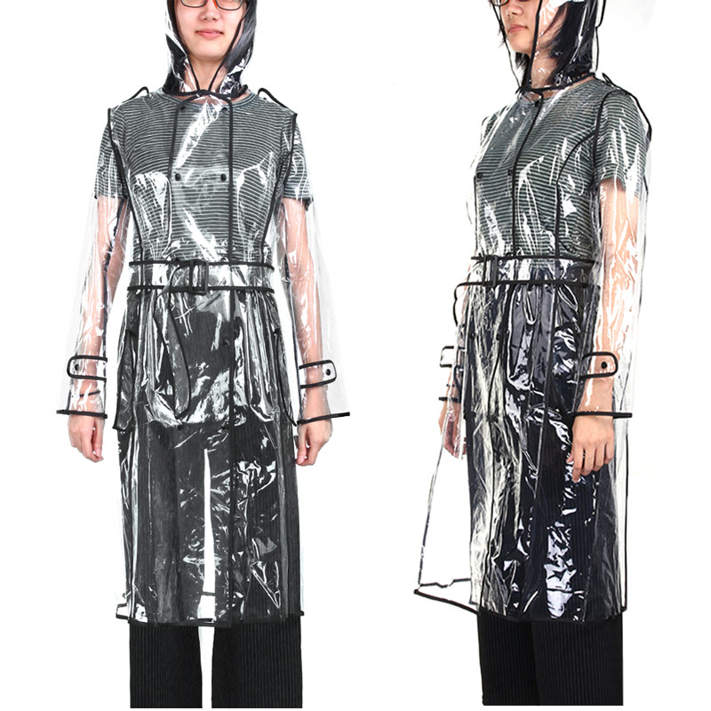 Transparent Raincoat Knee-Length