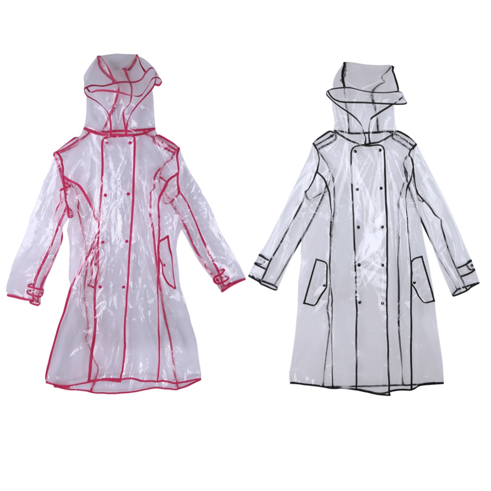 Transparent Raincoat Knee-Length