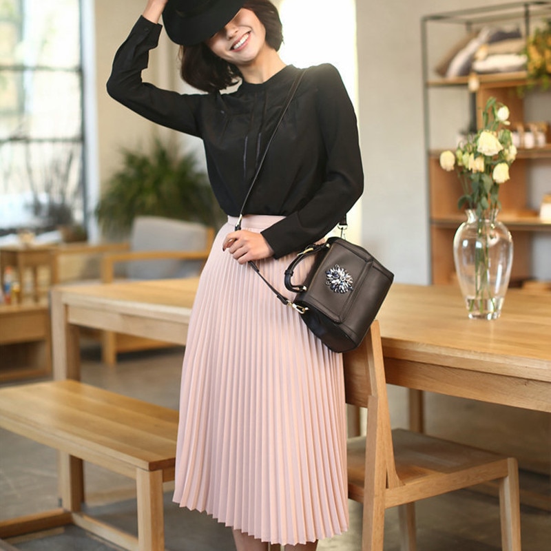 High Waisted Pleated Skirt Ladies Fashionwear