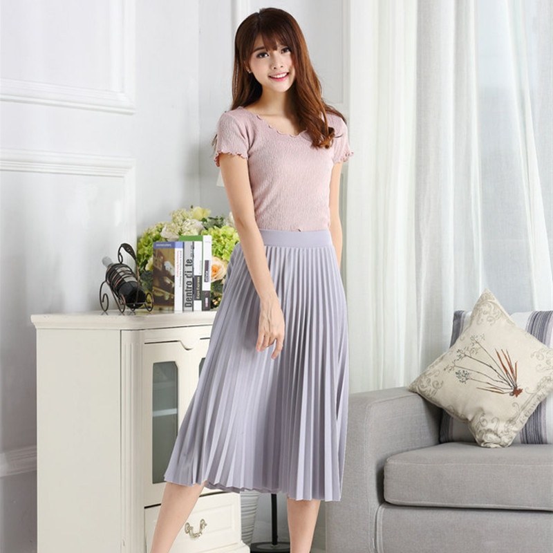 High Waisted Pleated Skirt Ladies Fashionwear