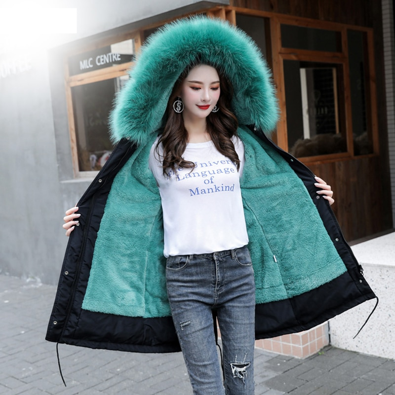 Fur Hooded Coat Ladies Winter Jacket