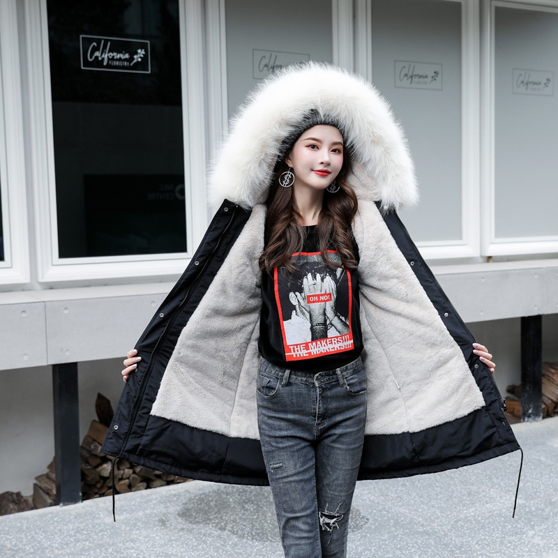 Fur Hooded Coat Ladies Winter Jacket