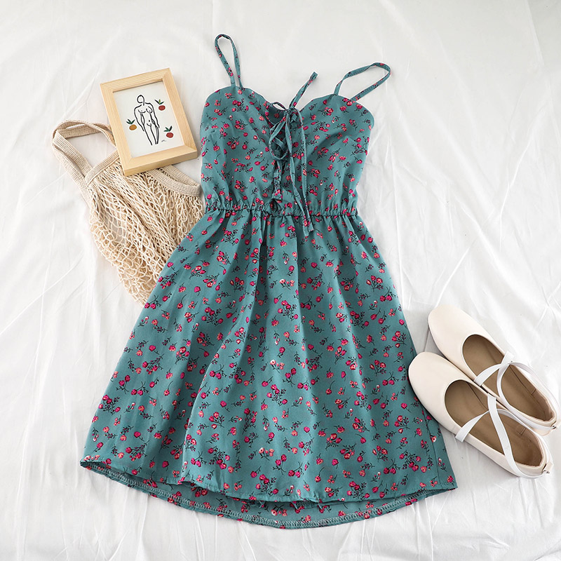 Short Floral Dress Sleeveless Apparel