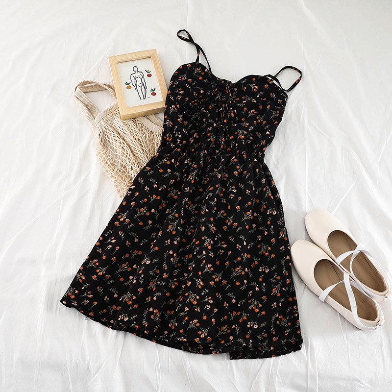 Short Floral Dress Sleeveless Apparel