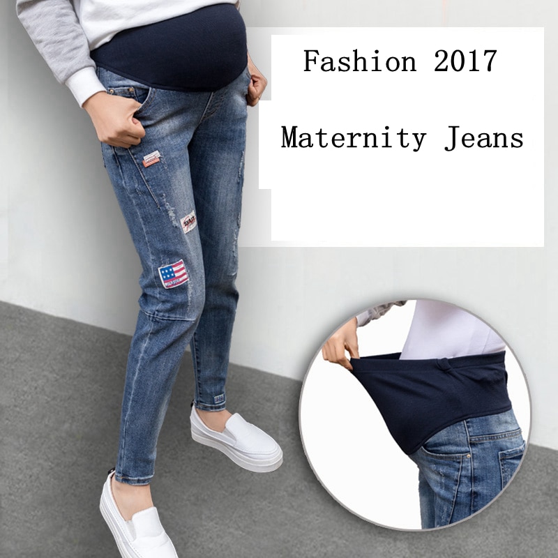 Pregnancy Pants Elastic Waist Maternity Jeans