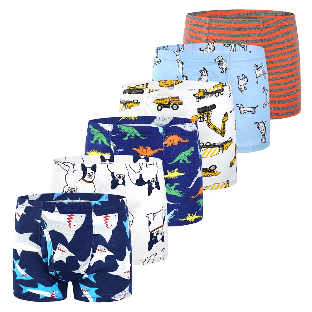 Boys Boxer Briefs Cotton Undergarment (Set of 6)