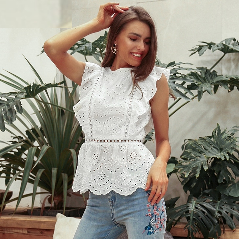 White Summer Top Ladies’ Blouse