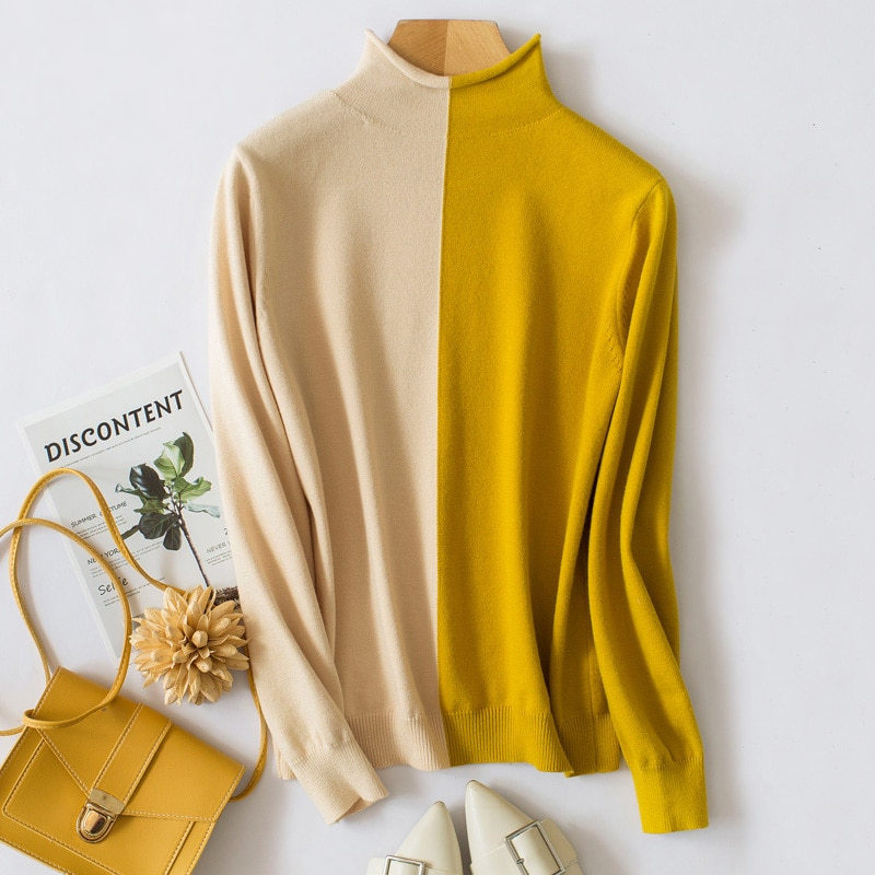 Fancy Ladies Sweater Turtleneck Pullover