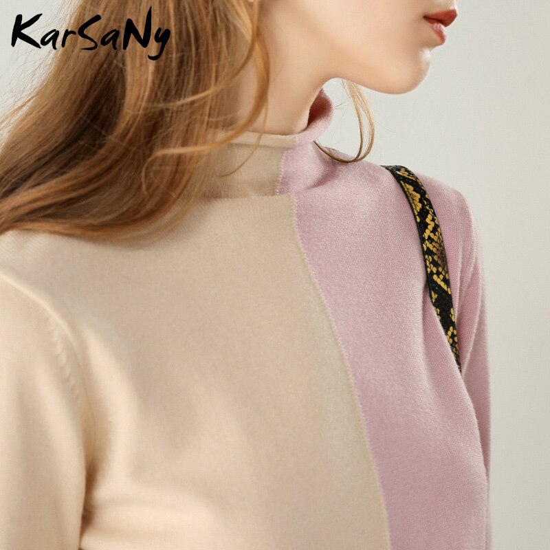 Fancy Ladies Sweater Turtleneck Pullover