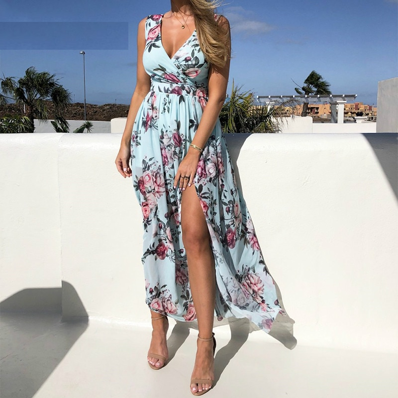 Ladies Maxi Dress Floral Print