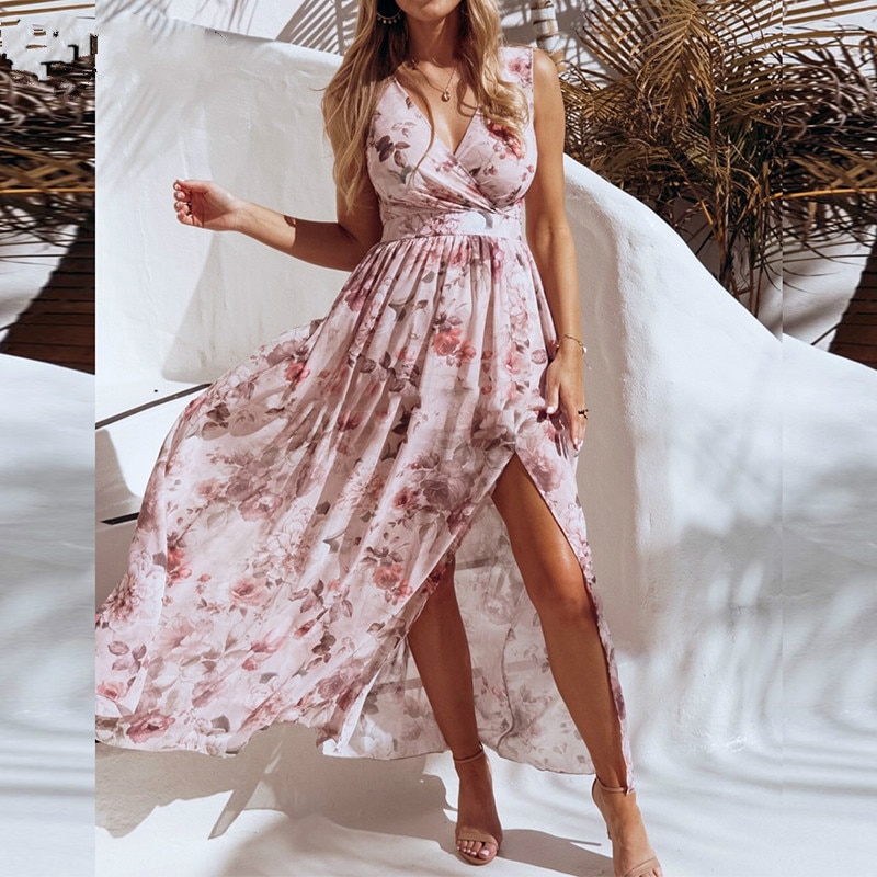 Ladies Maxi Dress Floral Print