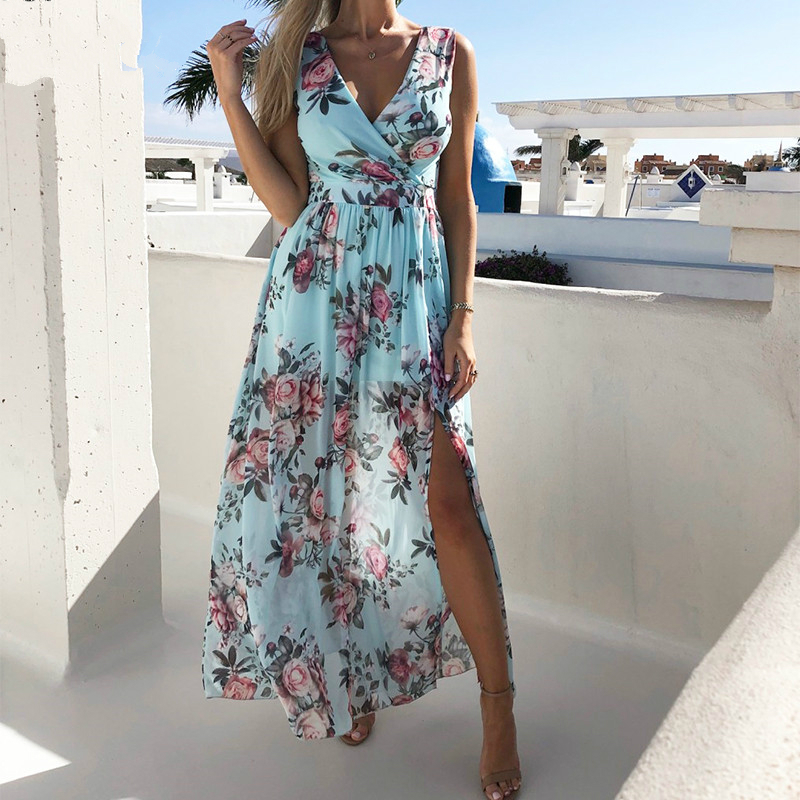 Ladies Maxi Dress Floral Print