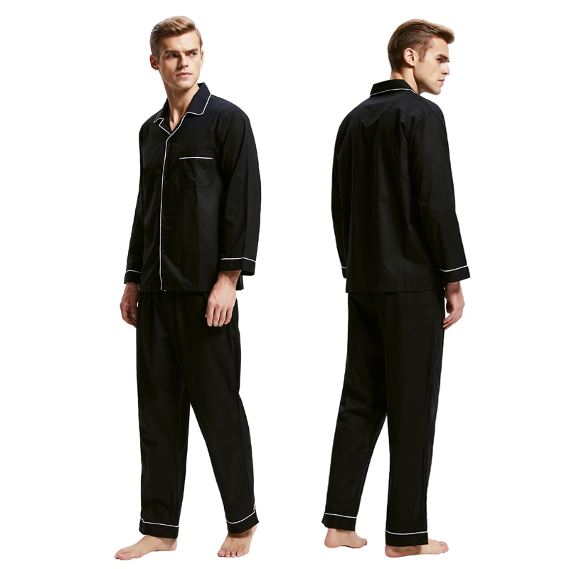 Mens Pajama Set Cotton Flannel Sleepwear