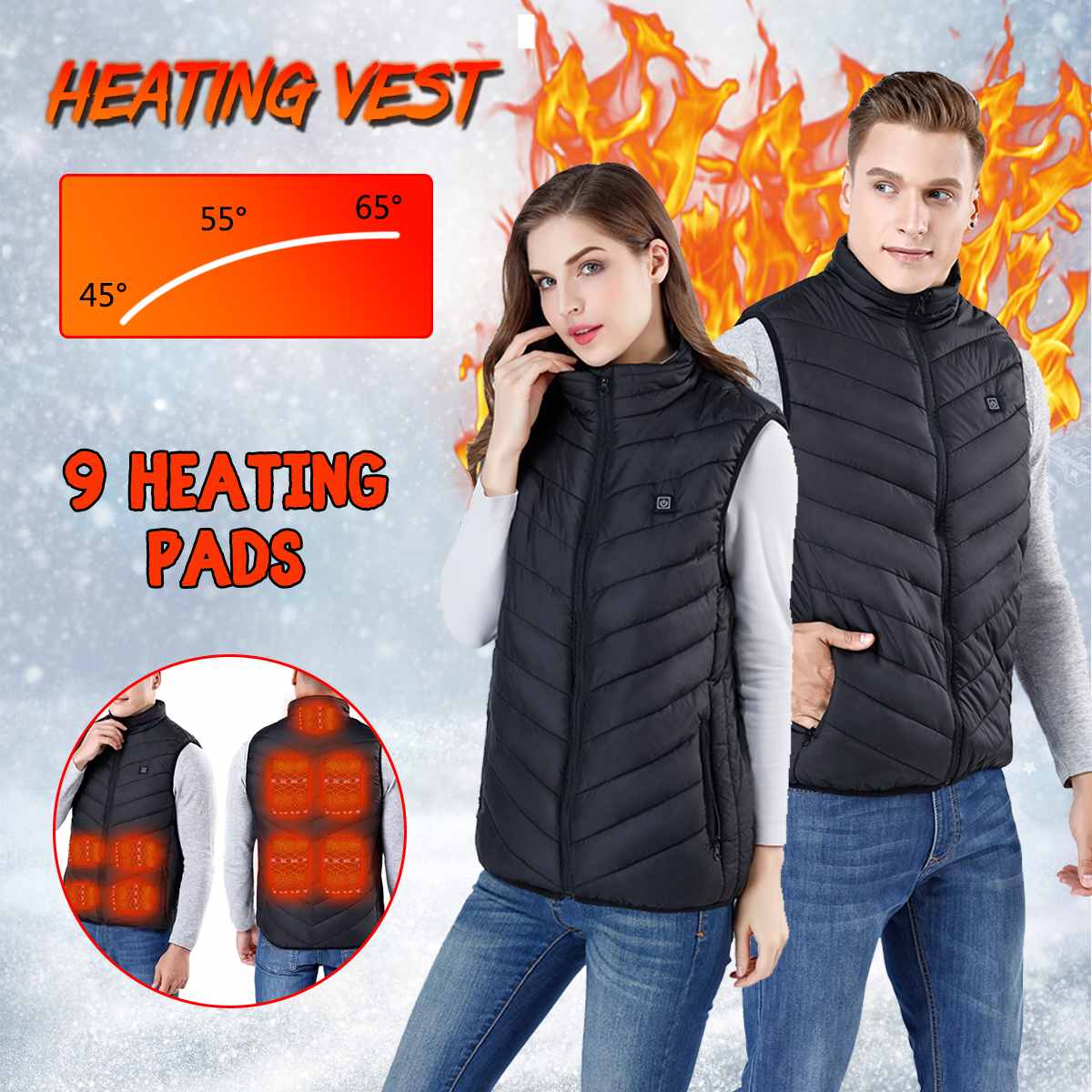 Rechargeable Heated Vest USB Jacket