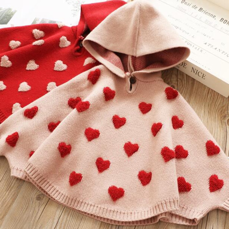 Cute Sweater For Girls Heart Pattern