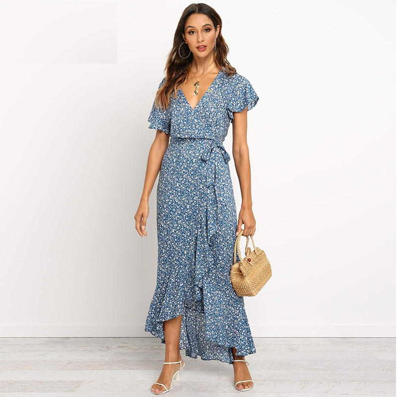 Floral Print Maxi Dress Fashionwear