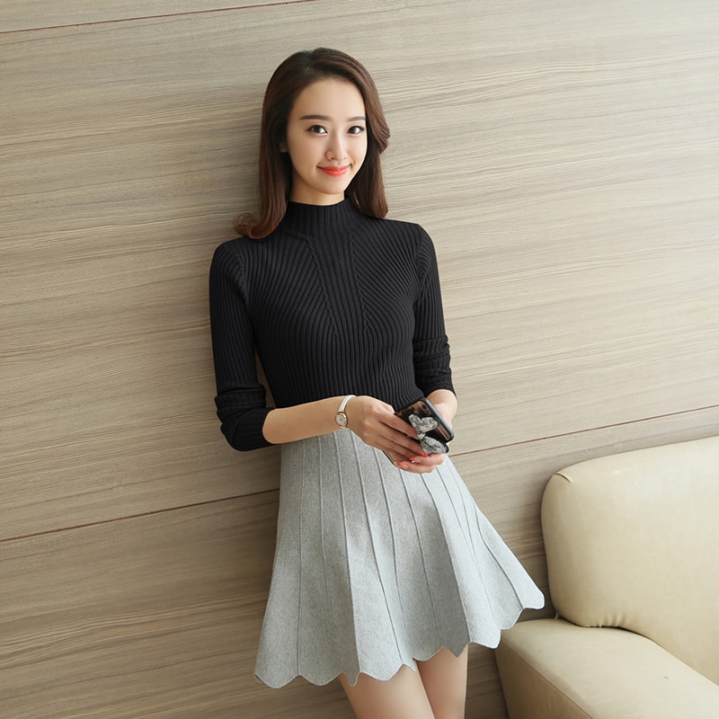 Knitted Pullover Turtleneck Sweater