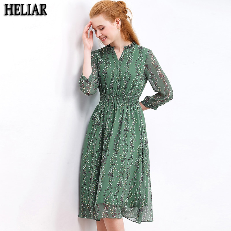 Floral Chiffon Dress Casual Dress