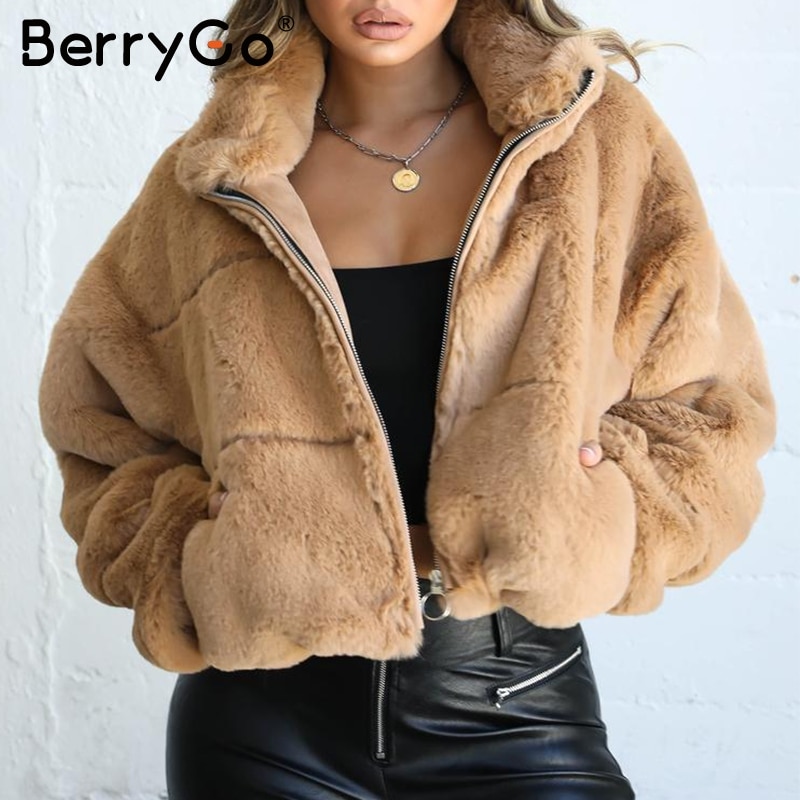 Fluffy Jacket Ladies Winter Coat