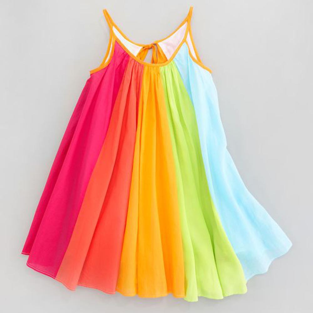 Colorful Dress Girls Casual Wear