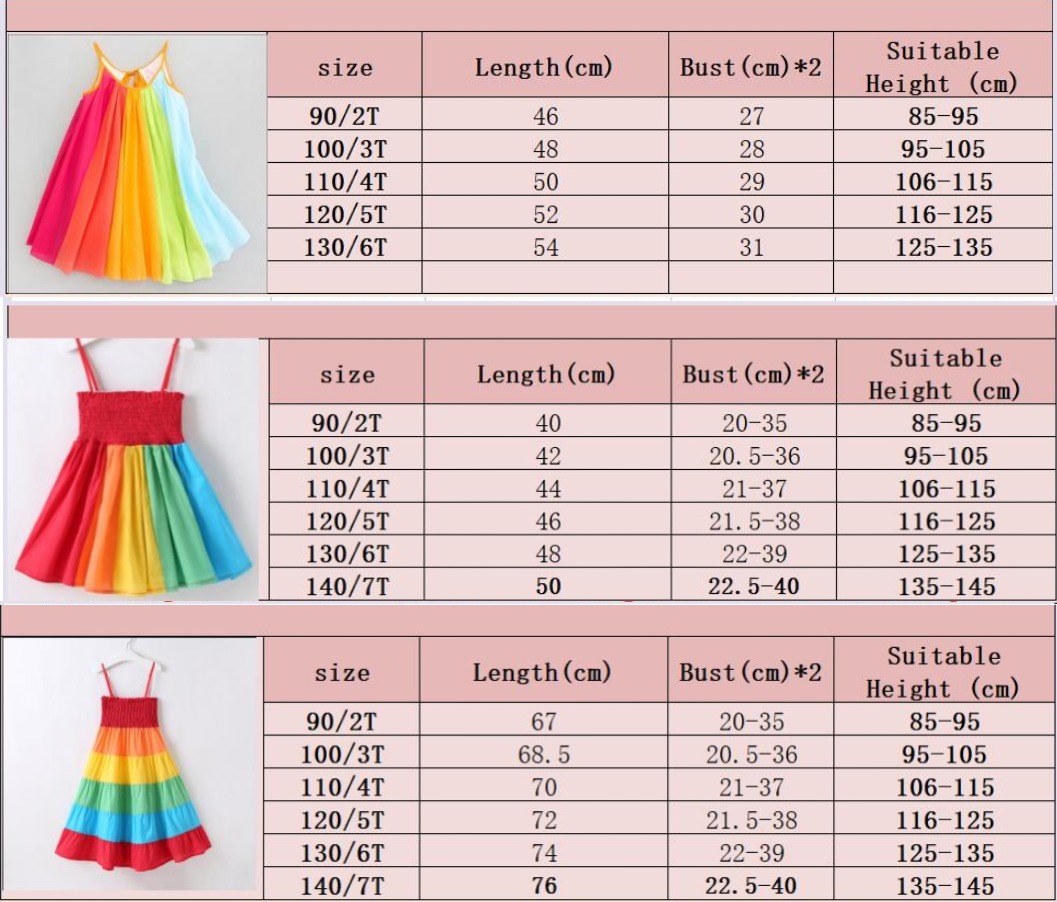 Colorful Dress Girls Casual Wear