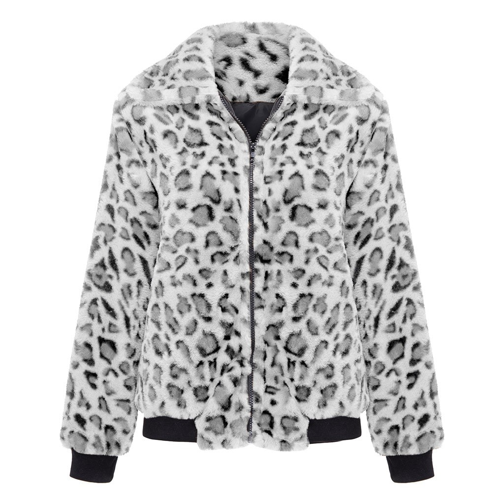 Leopard Print Jacket Warm Coat For Women