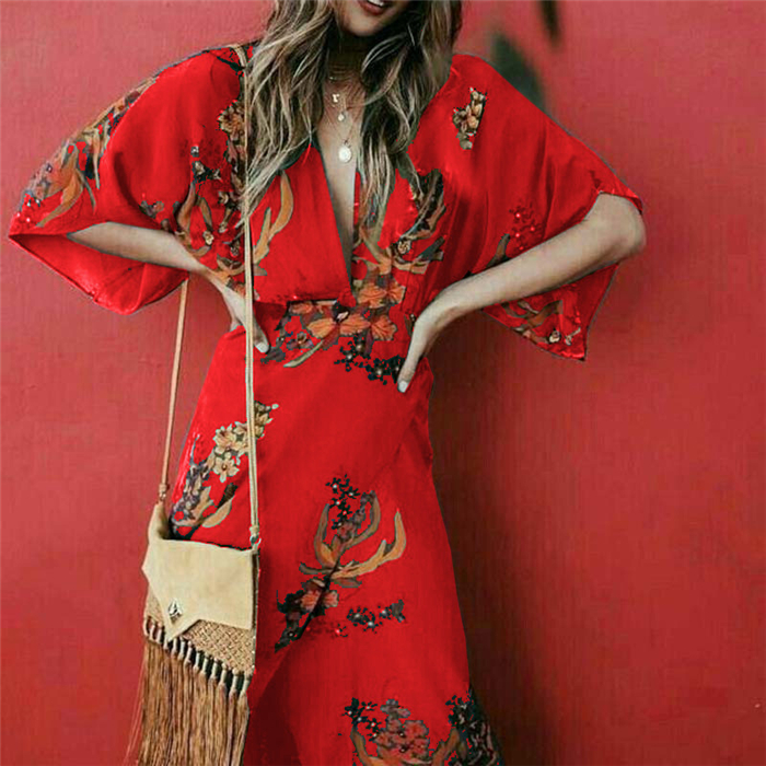 Floral Wrap Dress Ladies Fashionwear