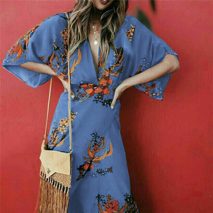 Floral Wrap Dress Ladies Fashionwear