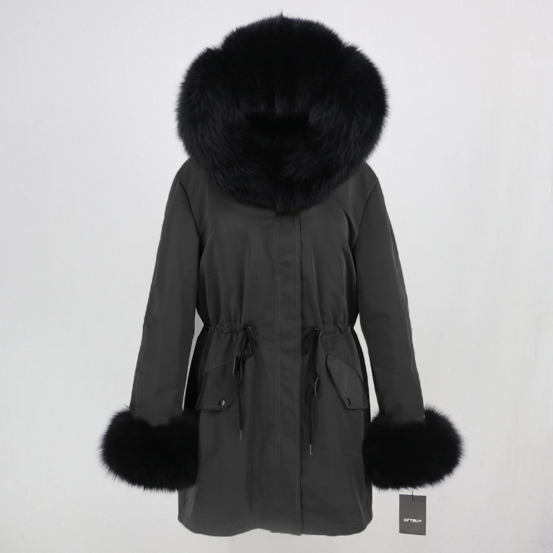 Winter Fur Coat Ladies Parka With Hood