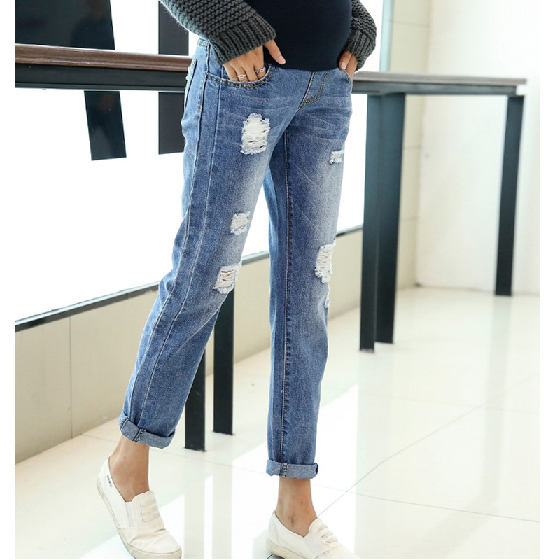 Maternity Jeans Stylish Tattered Pants