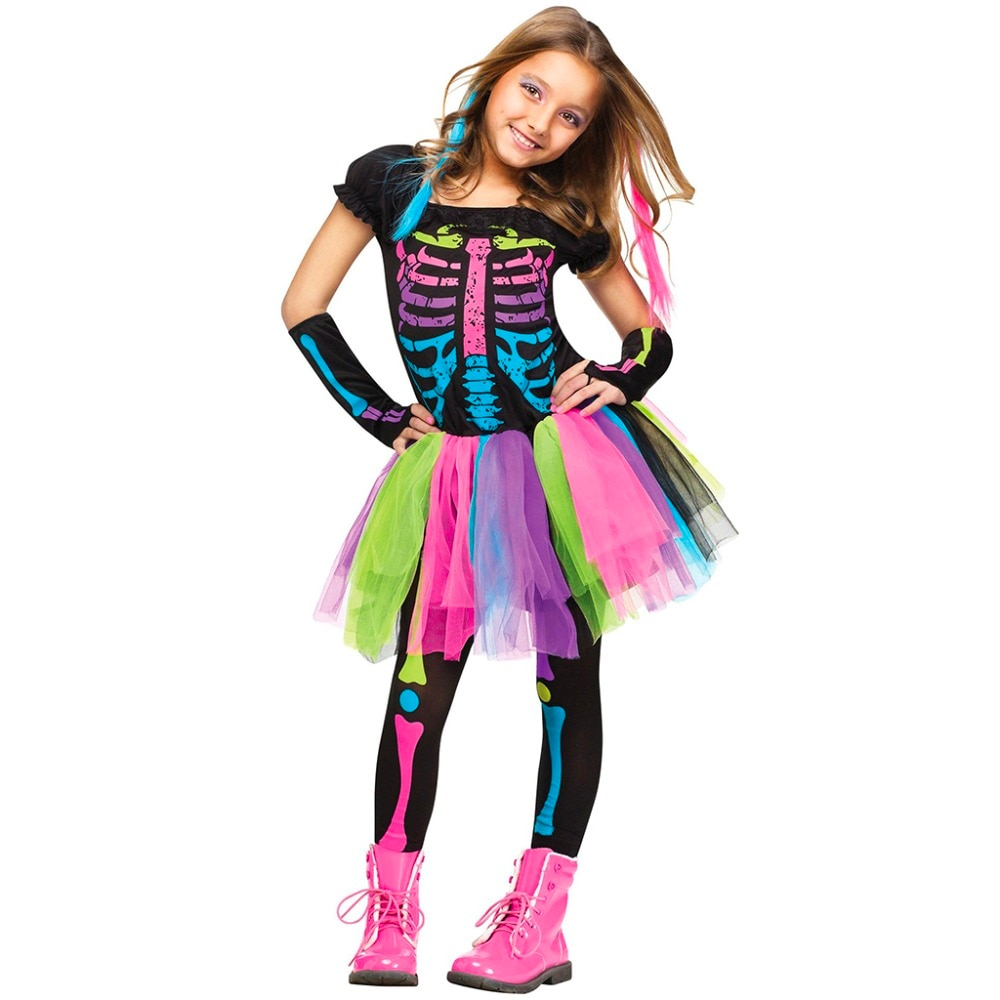 Kids Skeleton Costume Fancy Dress