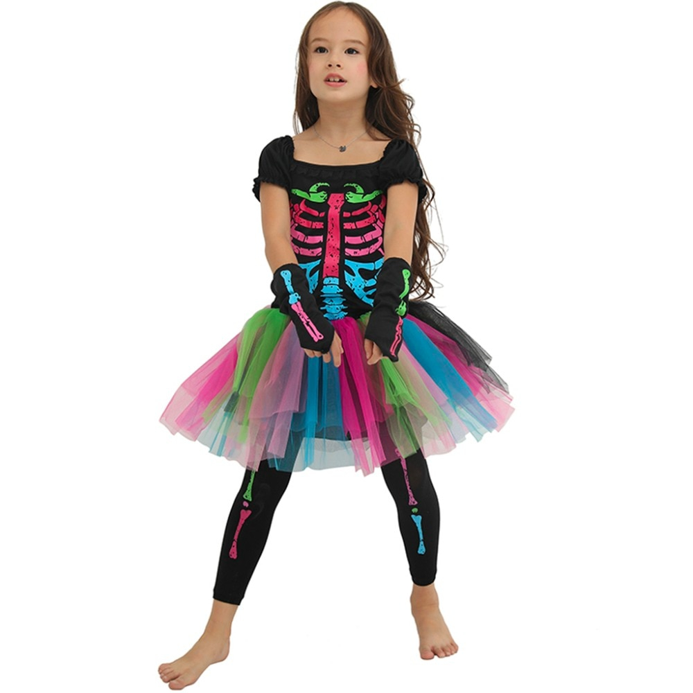 Kids Skeleton Costume Fancy Dress