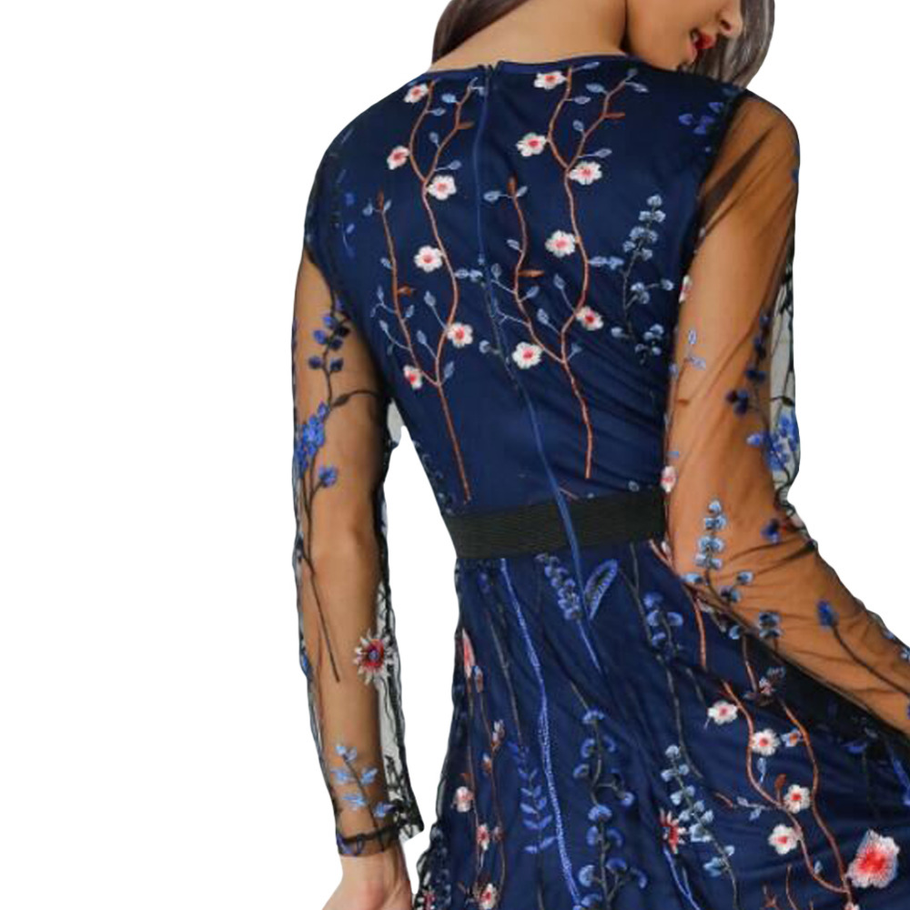 Floral Embroidered Dress Sexy Clothing Wear