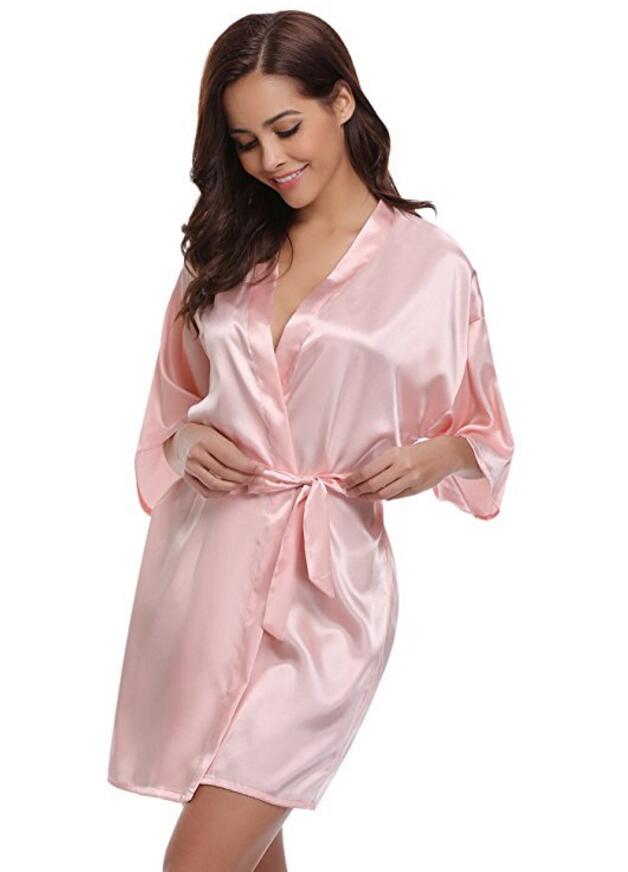 Kimono Robe Satin Bathrobe