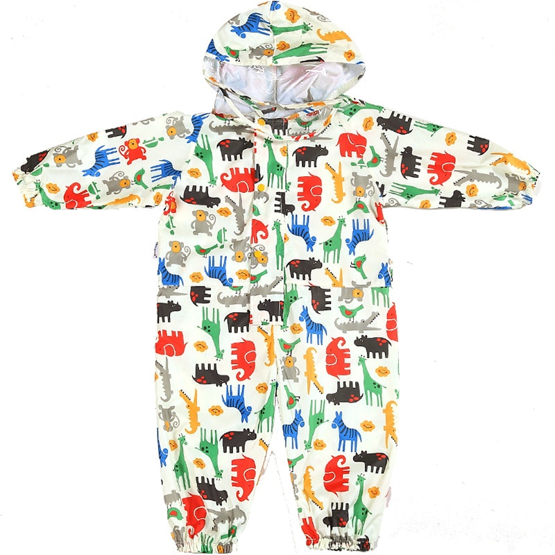 Toddler Raincoat Hooded Overalls