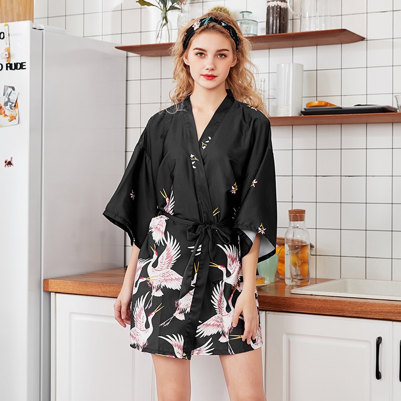 Silk Kimono Robe Nightwear Piece