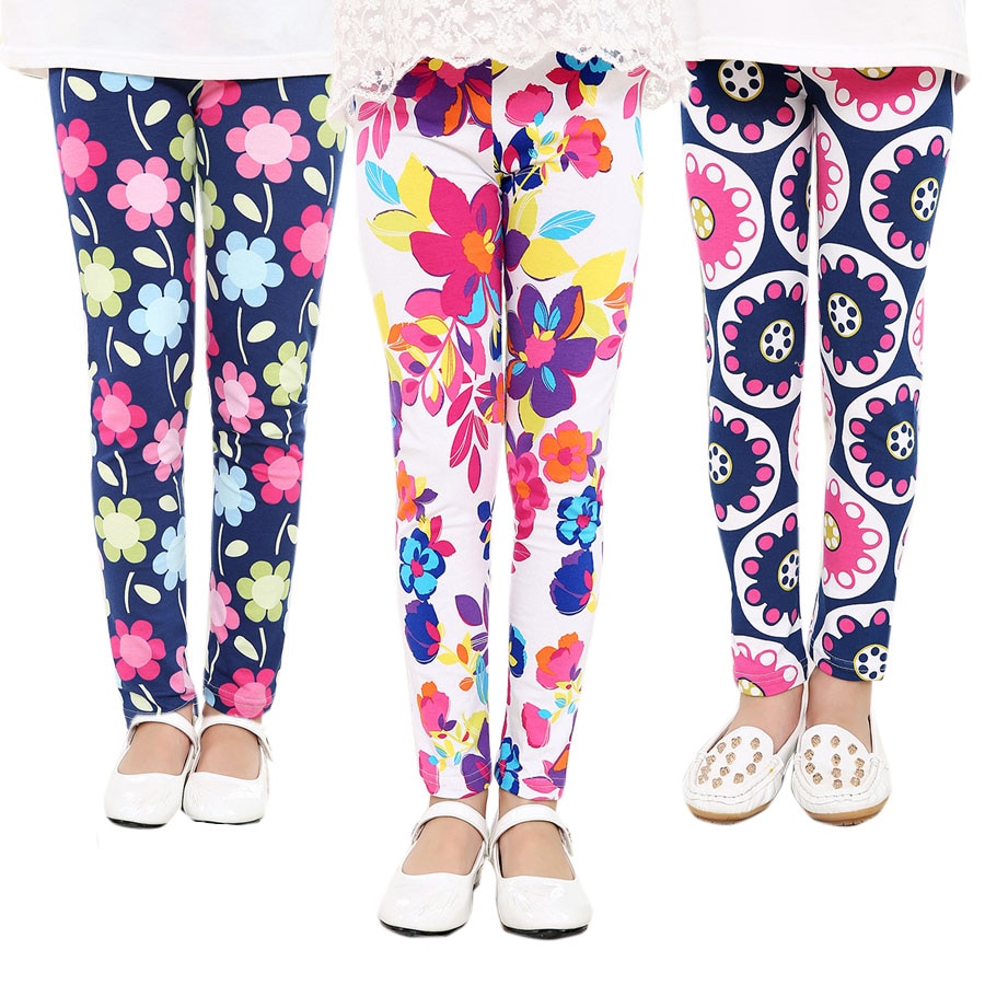 Kids Leggings Girls Flower Prints