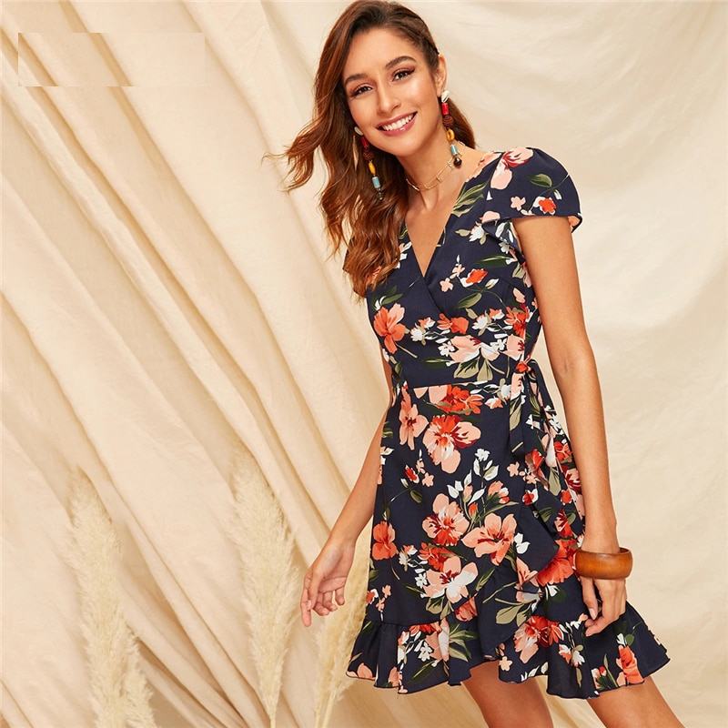 Floral Dress Ladies Elegant Dress