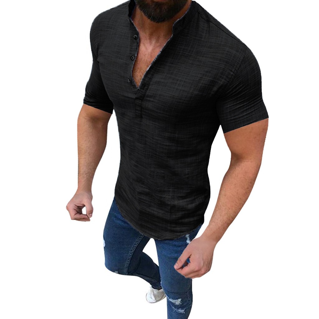 Linen Tops Mens Casual Wear