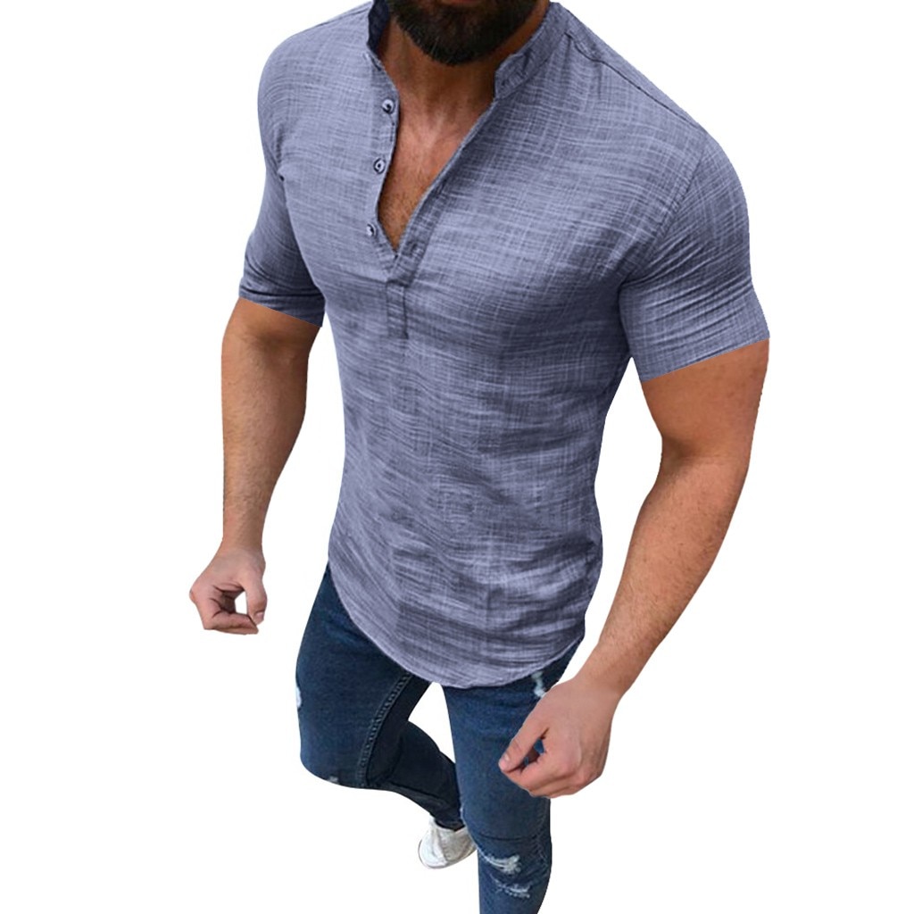 Linen Tops Mens Casual Wear