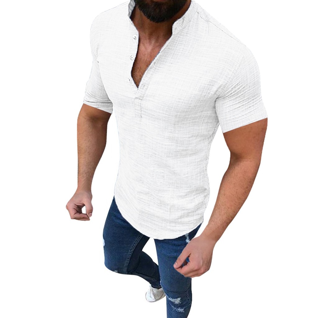 Linen Tops Mens Casual Wear