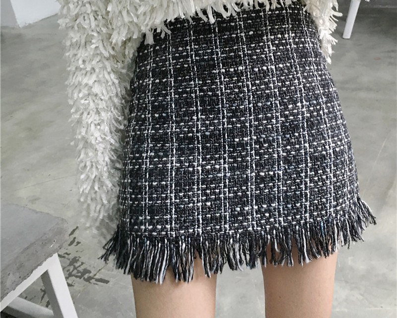 Wool Skirt High Waist Design